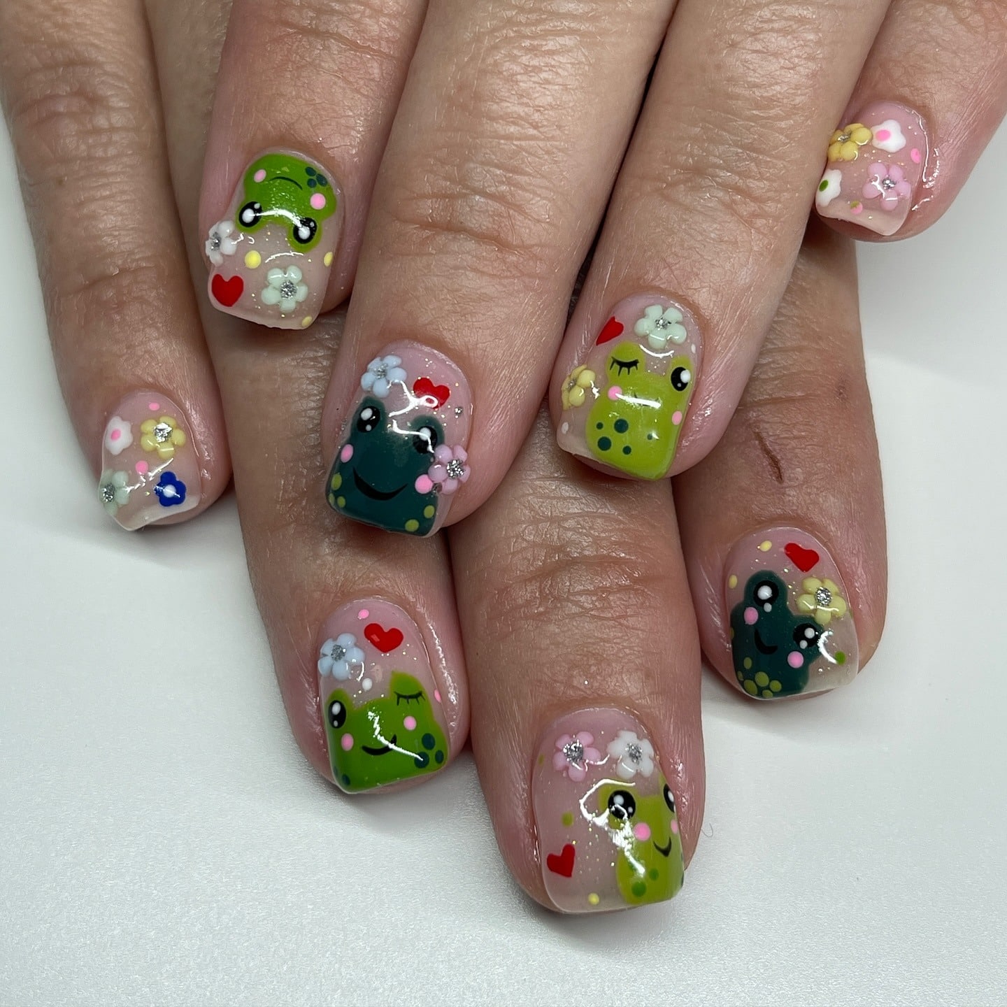 8. Garden Party Frog Art Nails - frog nail ideas