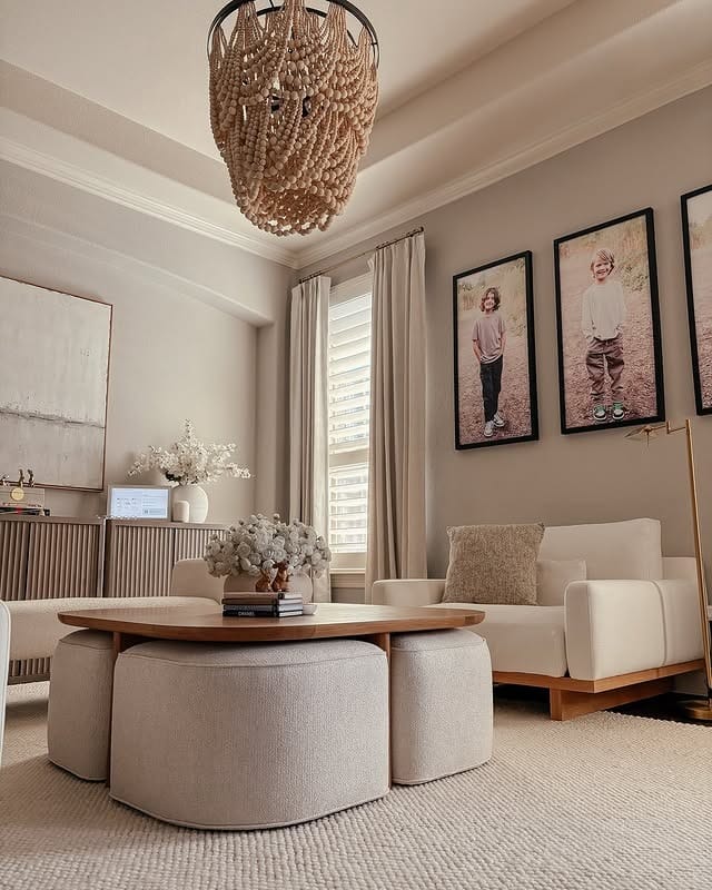 1. Soft Neutrals with Textured Elegance - home decor ideas for living room