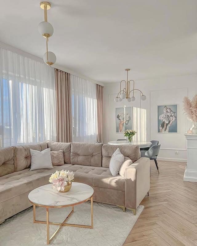 3. Bright and Airy Blush-Toned Chic - home decor ideas for living room