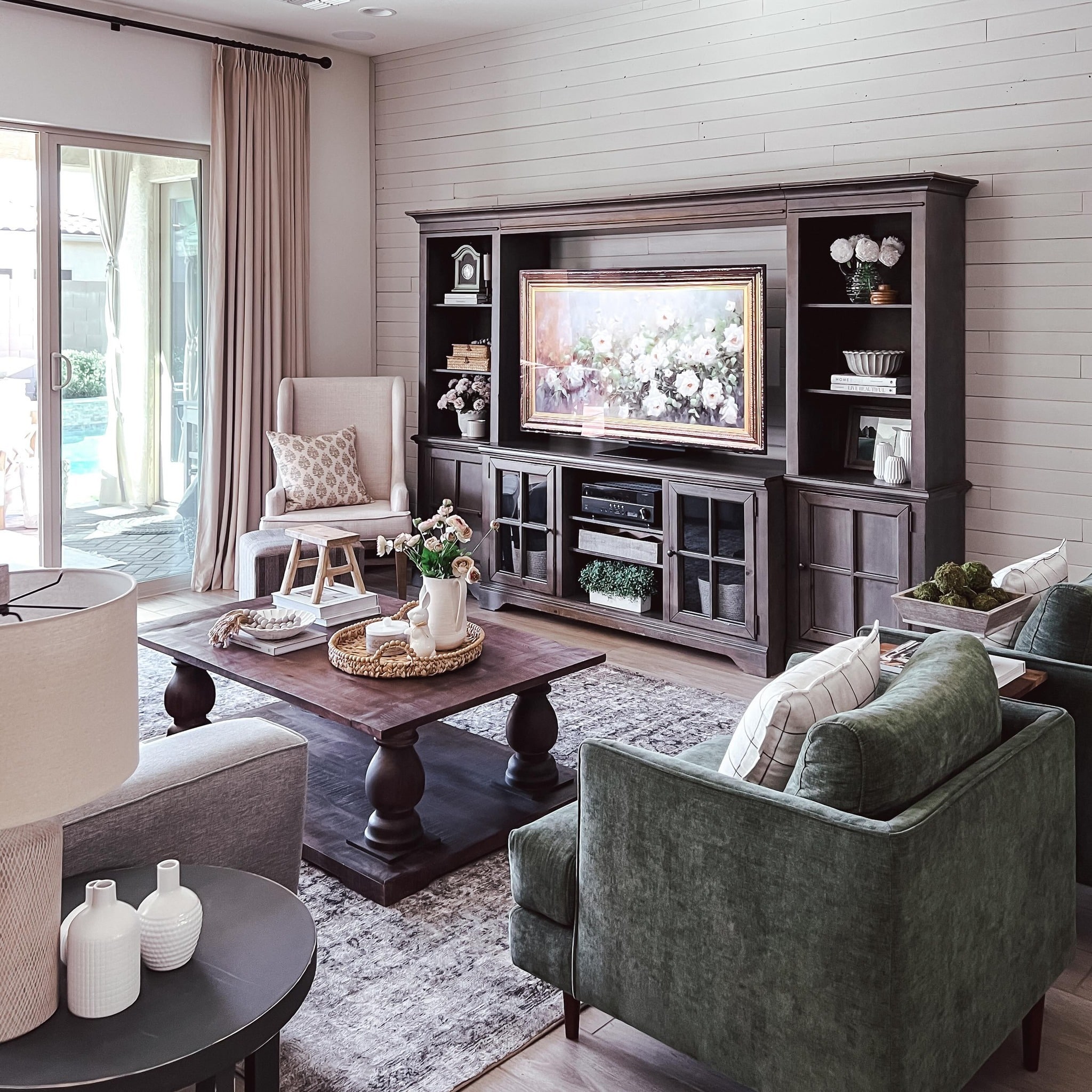 6. Classic Cozy Style with Rich Wood Accents - home decor ideas for living room