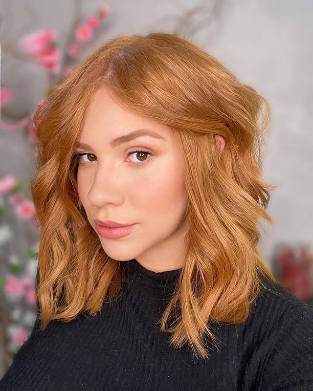 1. Soft Copper Wavy Shag - Shaggy Haircut