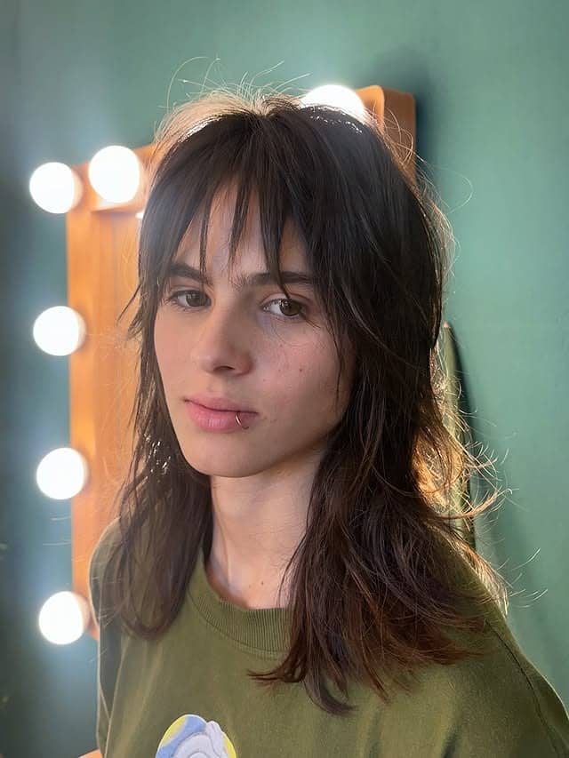 6. Textured Brunette Shag with Soft Fringe - Shaggy Haircut