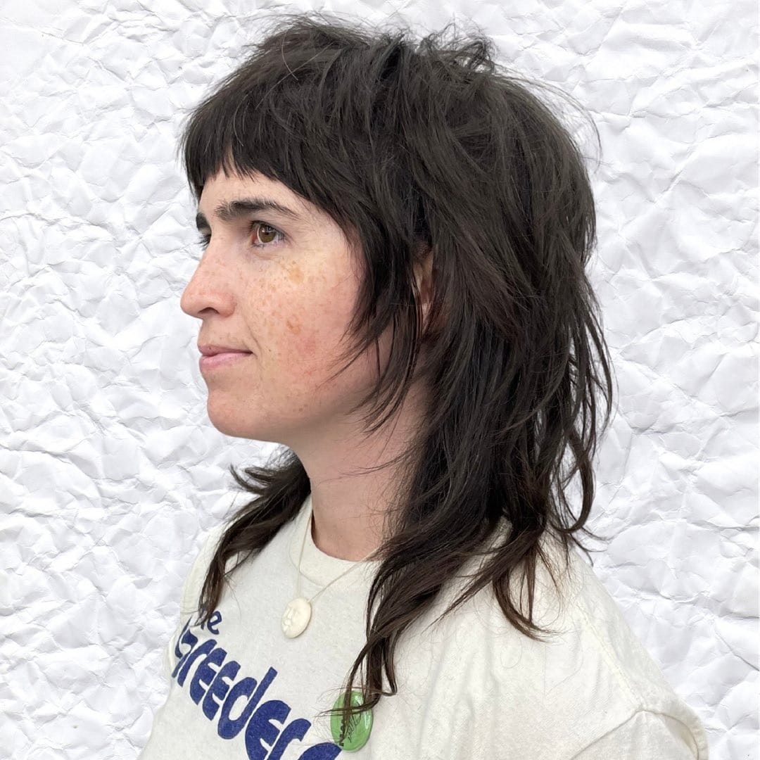 9. Classic Dark Mullet-Inspired Shag - Shaggy Haircut