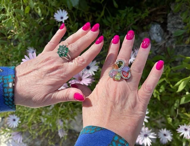 5. Bright Fuchsia Nails with Outdoor Radiance - fuchsia nail ideas