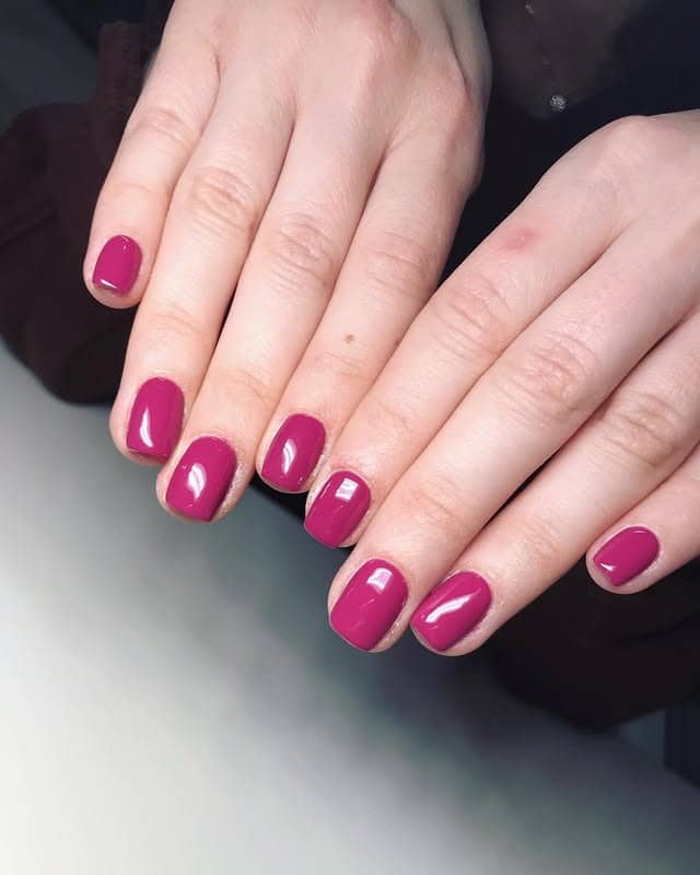 12. Soft Square Fuchsia Nails with Salon Gloss - fuchsia nail ideas