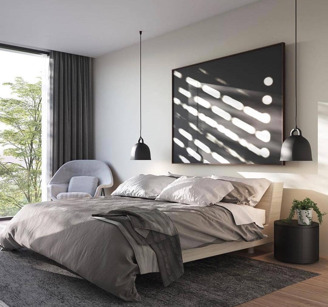 2. Soft Minimal Grey Retreat - grey, black and white bedroom ideas