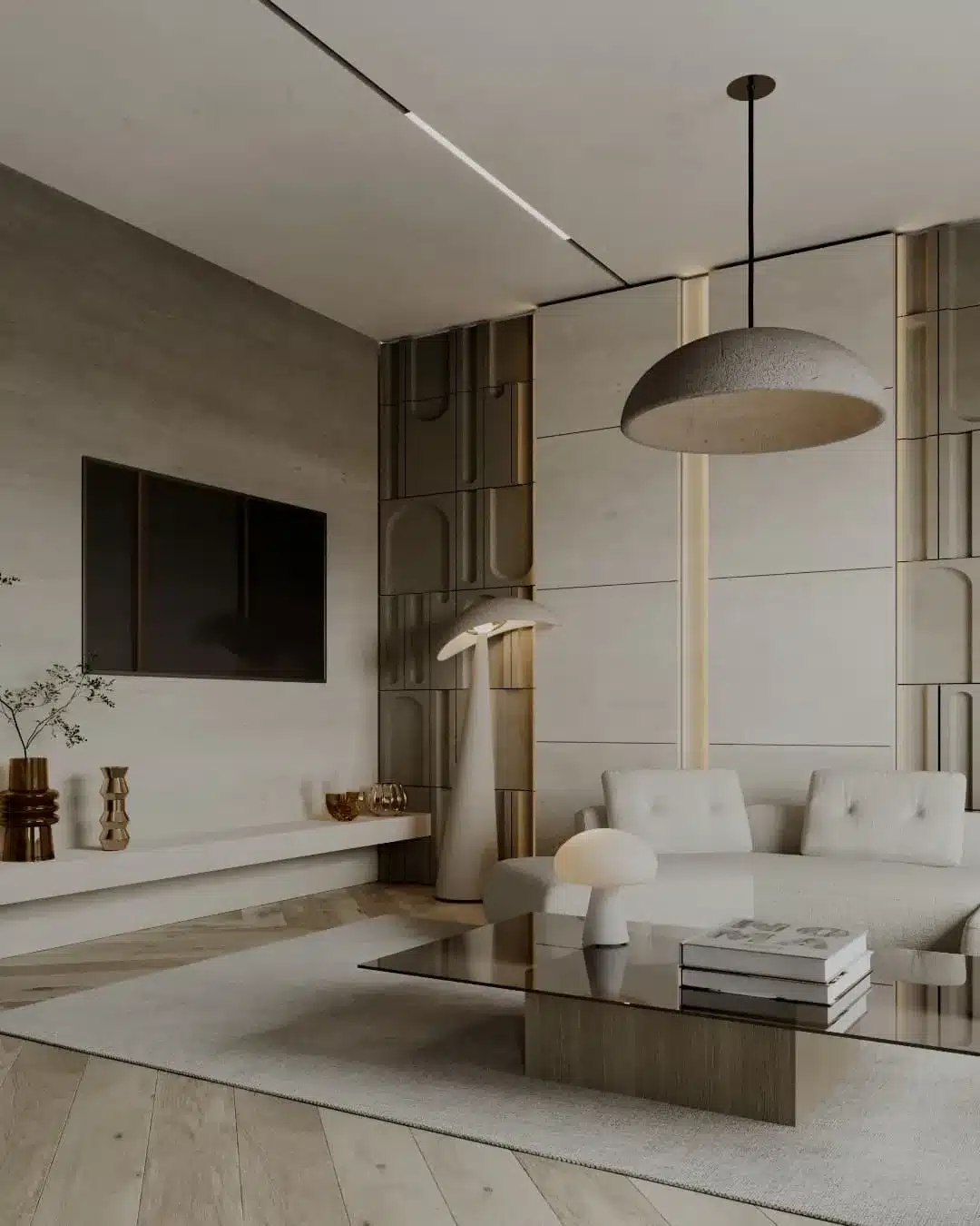 12. Textured Wall Lighting in Earthy Neutrals - lighting ideas for living room