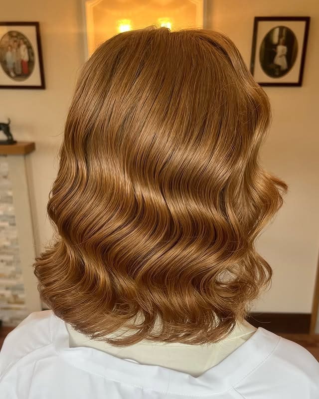 15. Polished Copper Wave Set - Chic-Length Hairstyles
