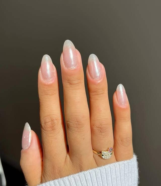 2. Icy Pearl Sheer Glass Nails - glass nail ideas