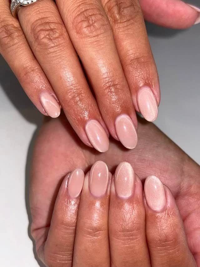 6. Creamy Nude Sheer Glass Nails - glass nail ideas