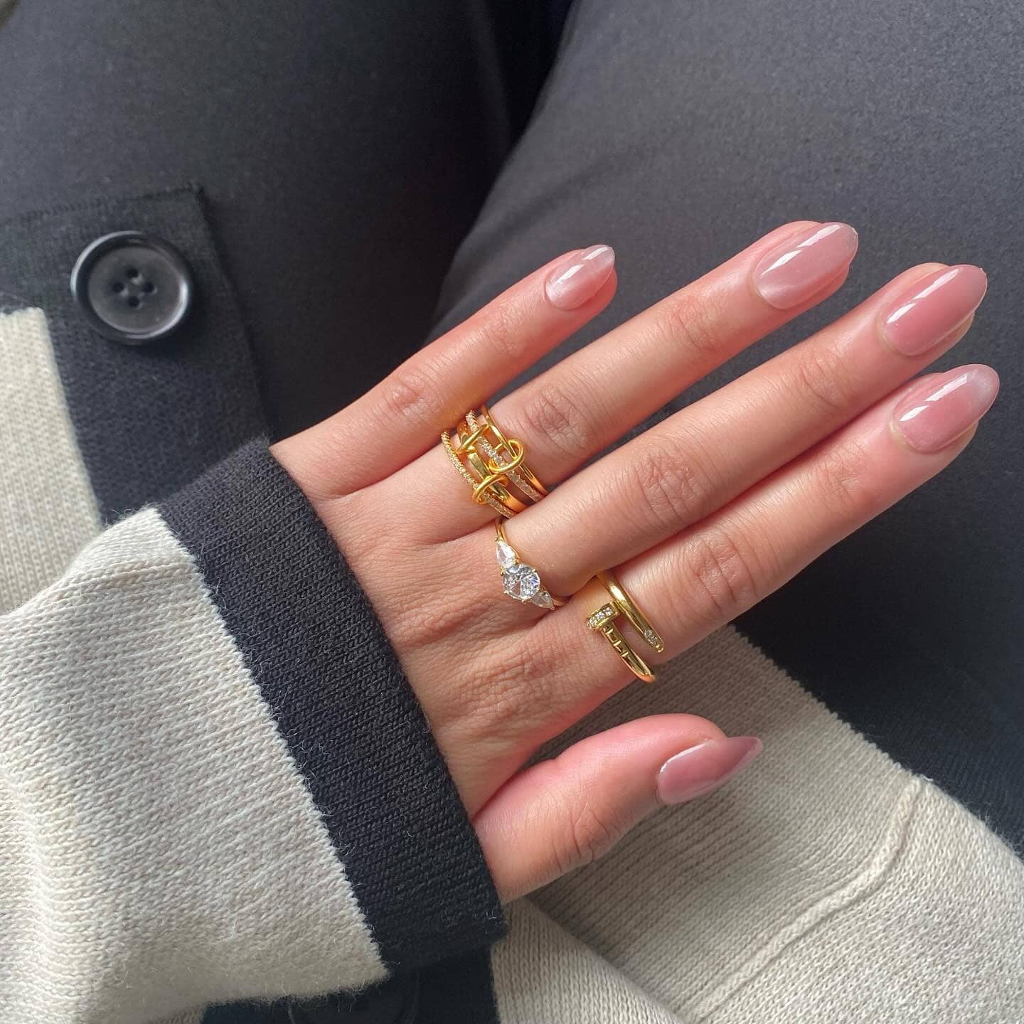 18. Bare Pink Gloss Glass Nails - glass nail ideas