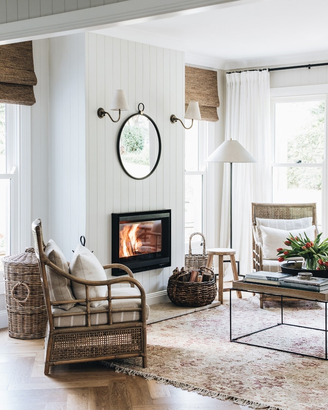 8. Warm Cottage-Style Living Room - rectangle living room ideas