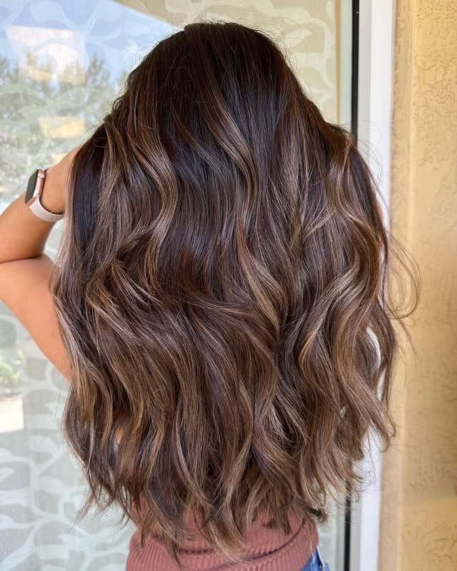 6. Warm Brunette Melt with Subtle Caramel Lights - Brunette Balayage Hair Color