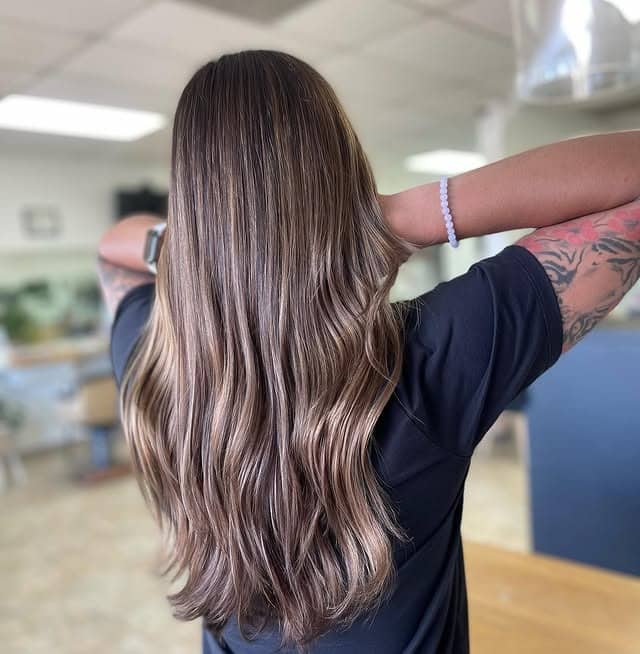 10. Cool Brunette Balayage with Silky Seamless Blending - Brunette Balayage Hair Color