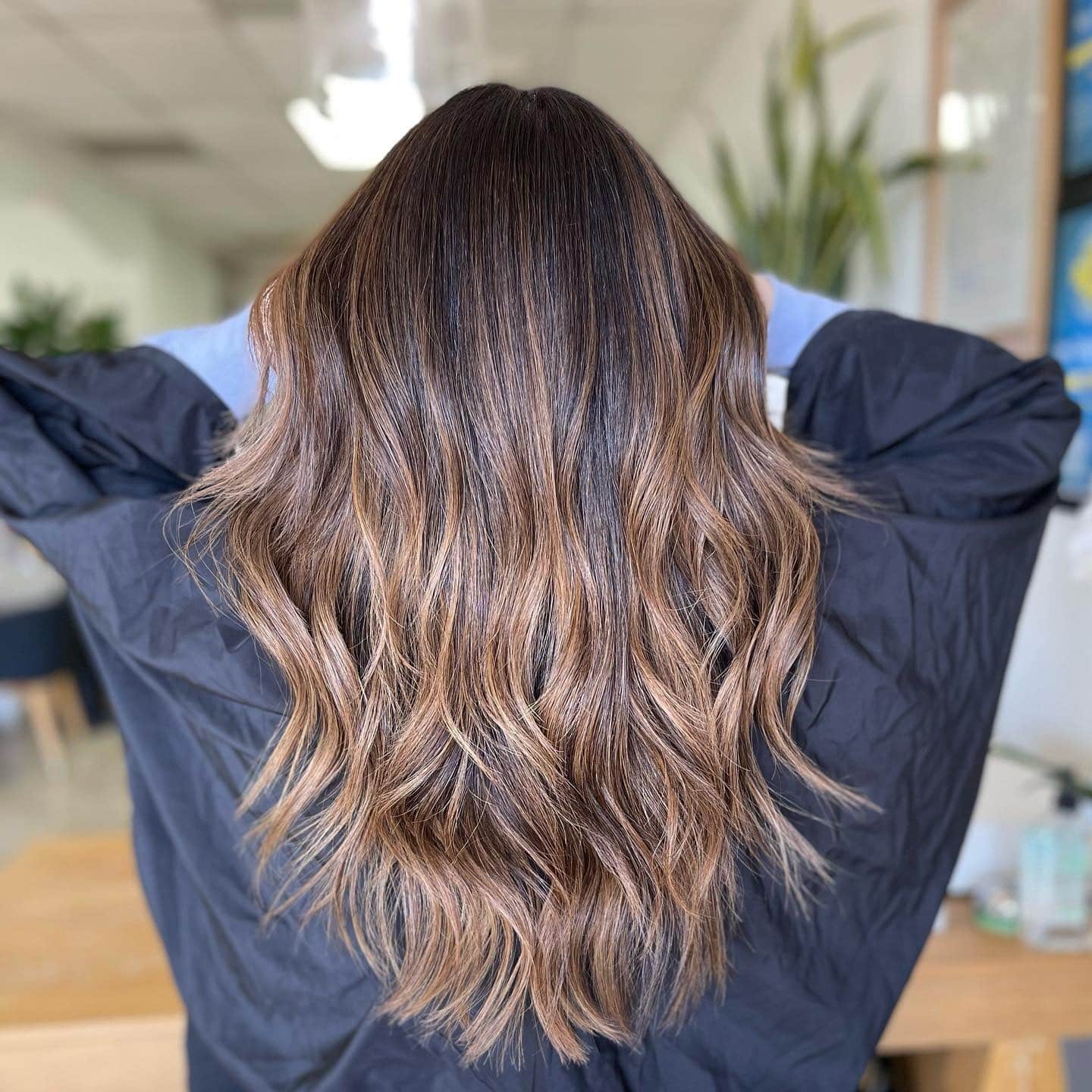 17. Caramel Brunette Balayage with Soft Wave Texture - Brunette Balayage Hair Color