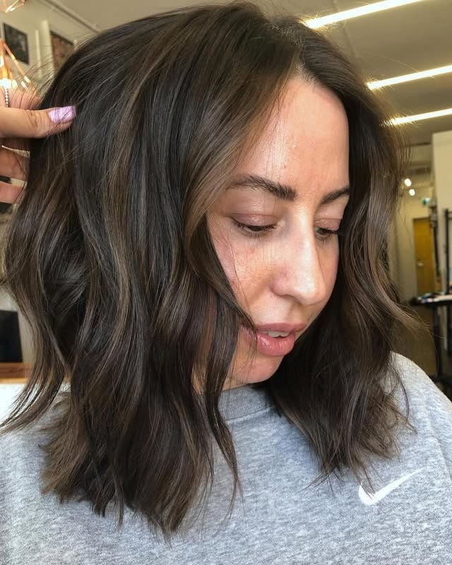 21. Textured Brunette Bob with Soft Balayage Detail - Brunette Balayage Hair Color