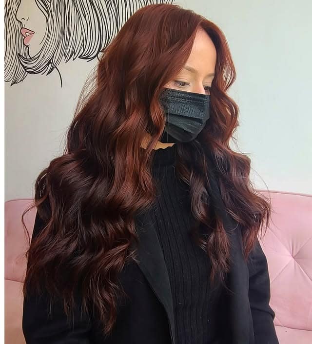 17. Straight Cut with Smooth Auburn Tone - Dark Auburn Hair Color