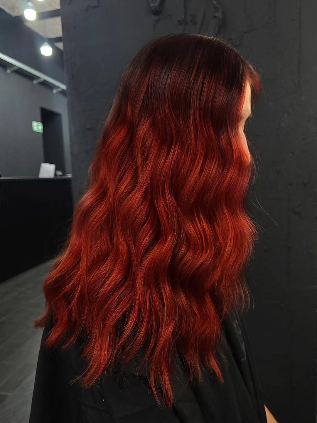 6. Copper-Red Blend with Natural Waves - Red Hair Color