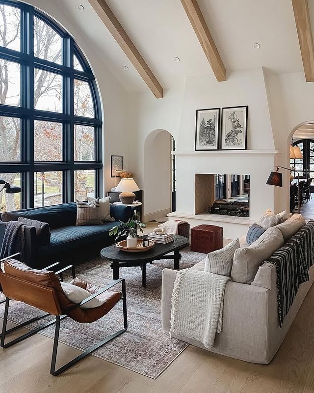 11. Architectural Living Room with Soft Gray Textured Carpet - living room carpet ideas