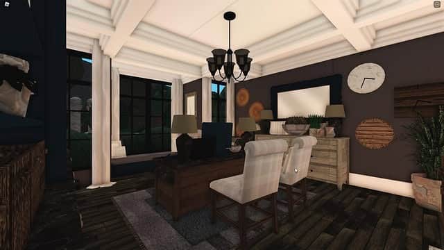 11. Traditional Home Office in Espresso and Cream - bloxburg office ideas