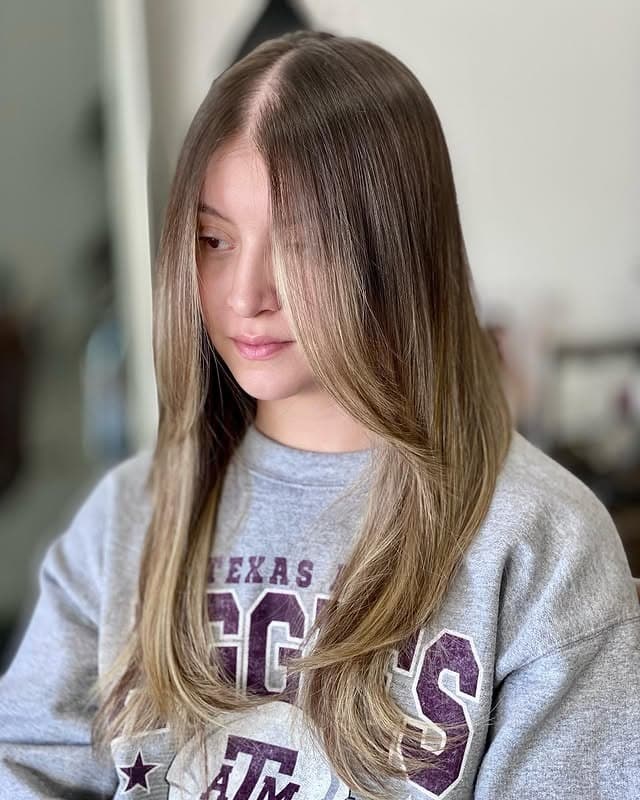 9. Natural Brown Long Layers with Subtle Balayage - Long Layered Hairstyles