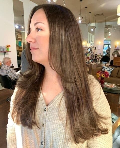 15. Cool Brown Long Layers with Straight Finish - Long Layered Hairstyles
