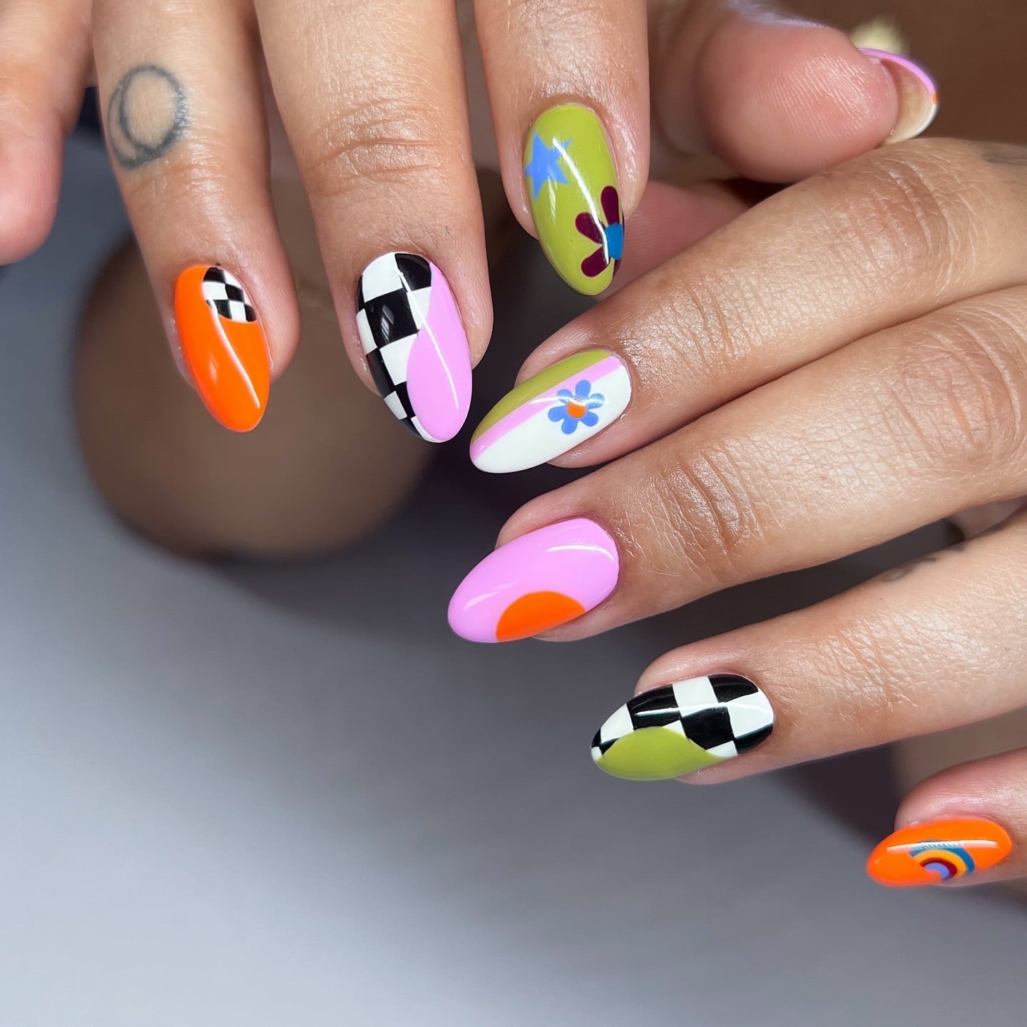 18. Opalescent Gem Almond Nails in Pastel Tones - groovy nail ideas