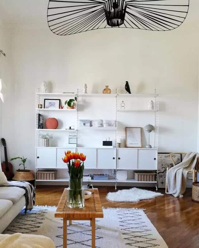 8. Lightweight Modular Shelving for Airy Living Rooms - living room shelf ideas
