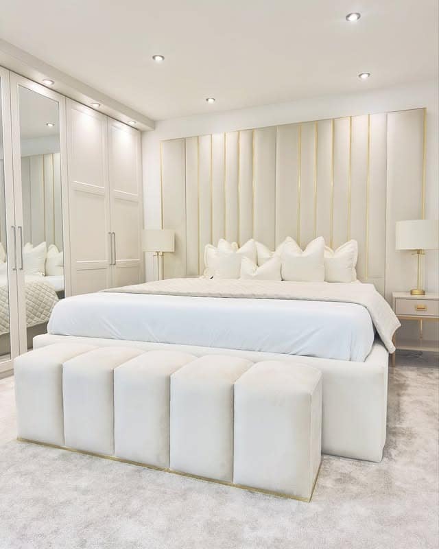 5. Refined Luxury Retreat in White and Gold - dream bedroom ideas