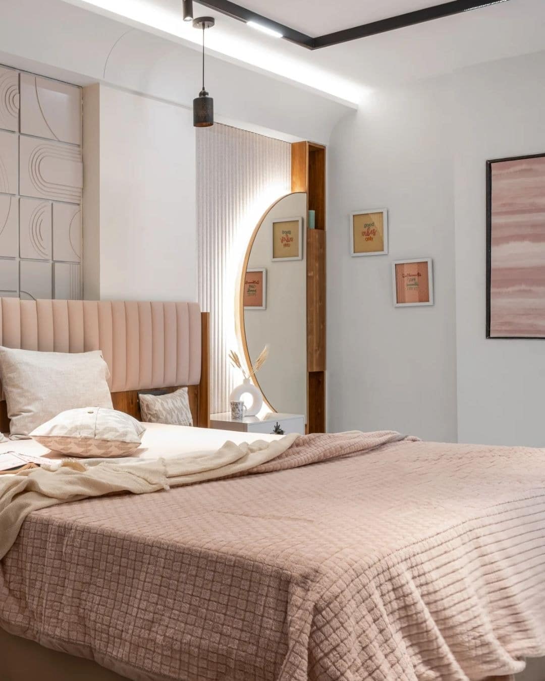 10. Soft Contemporary Comfort in Blush and Warm Neutrals - dream bedroom ideas