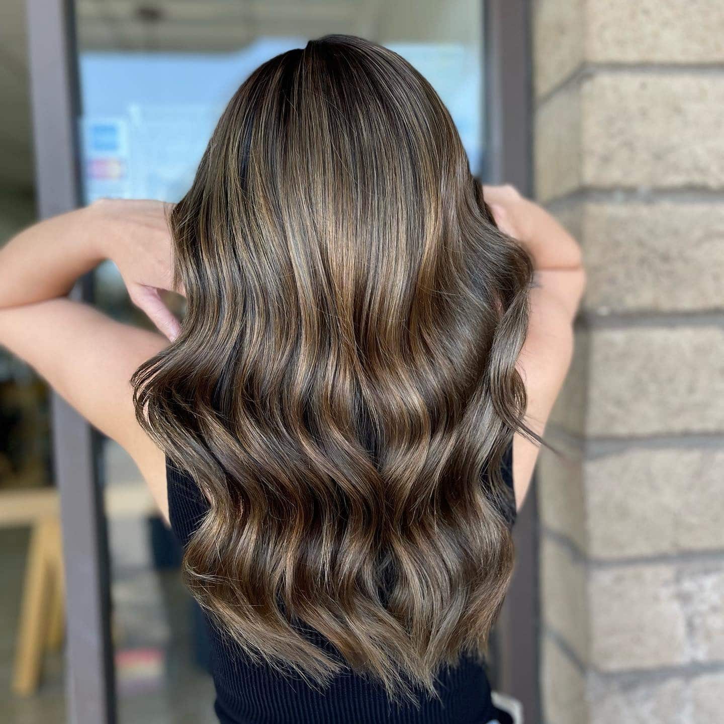 22. Neutral Blonde Balayage with Glossed Waves - Blonde Balayage Hair Color