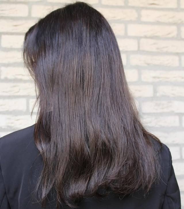 2. Classic Mid-Length Straight Cut in Dark Brown - Dark Brown Hair Color