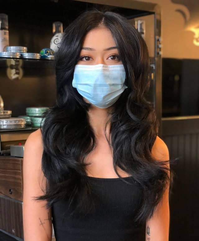 12. Long Face-Framing Layers in Jet Dark Brown - Dark Brown Hair Color