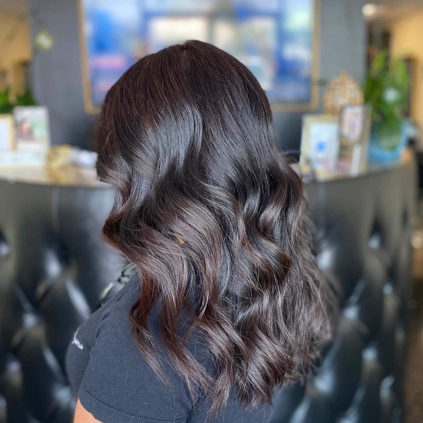 18. Polished Medium Waves in Dark Brown Gloss - Dark Brown Hair Color