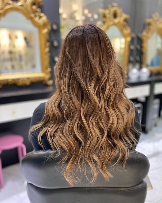 1. Soft Caramel Balayage Waves - Caramel Hair Color