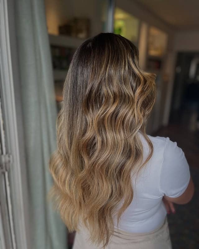 3. Dimensional Caramel Beach Waves - Caramel Hair Color