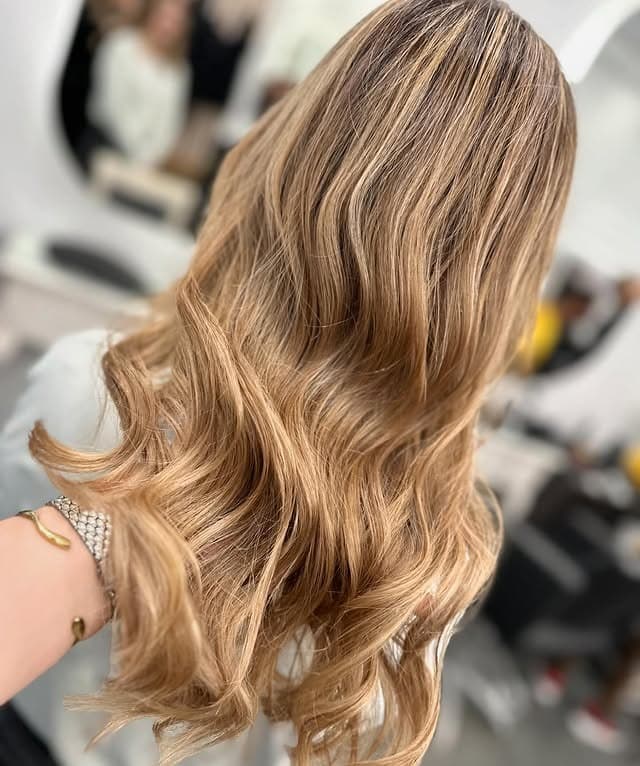14. Golden Caramel Balayage Finish - Caramel Hair Color
