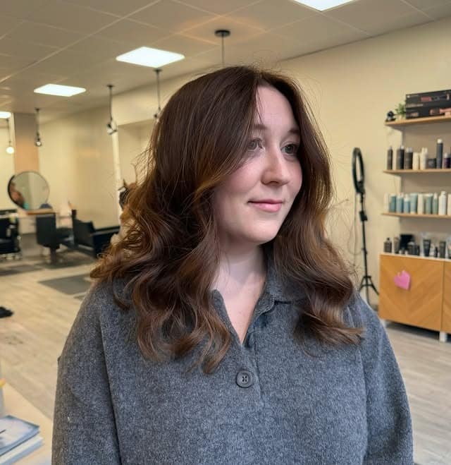 16. Warm Caramel Shoulder-Length Waves - Caramel Hair Color