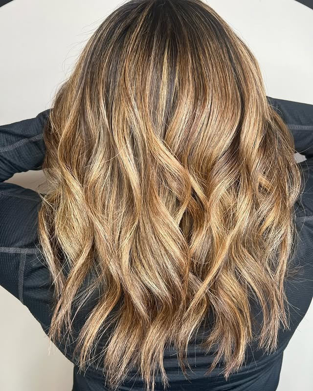 18. Soft Golden Caramel Texture - Caramel Hair Color