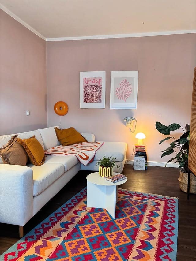 2. Blush and Cream Creative Office Lounge - office guest room ideas