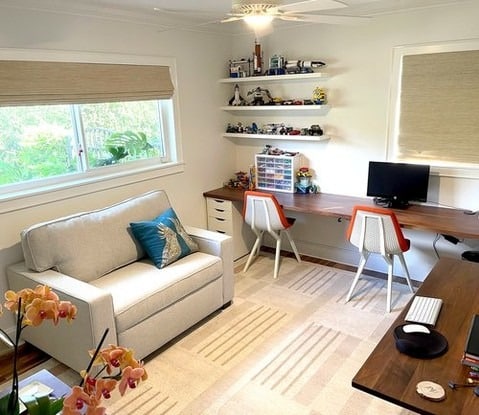 8. Family-Friendly Office Guest Flex Room - office guest room ideas