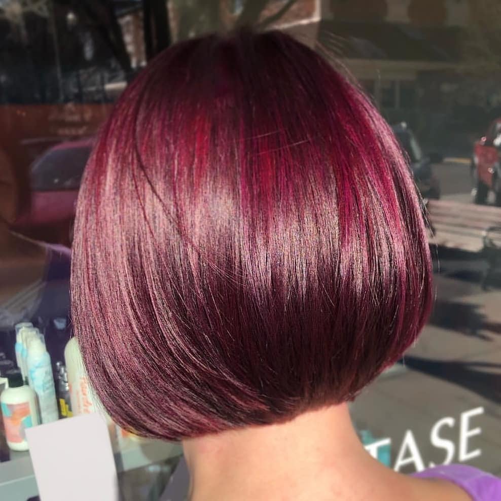 17. Precision Bob in Dark Garnet Red - Deep Red Hair Color
