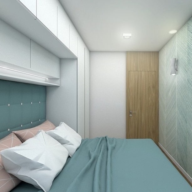 1. Modern Mint Minimal Retreat - mint green bedroom ideas