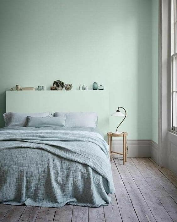 2. Soft Mint Scandinavian Bedroom - mint green bedroom ideas