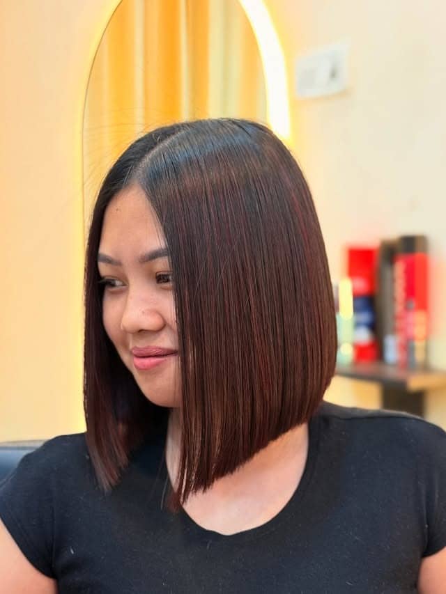 8. Angled Bob in Rich Dark Chocolate Brown - Bob Hairstyles