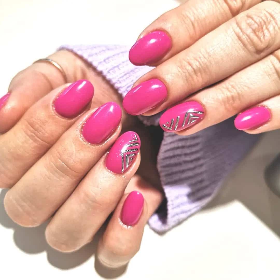 6. Soft Magenta and Blush Ombre Almonds - magenta nail ideas