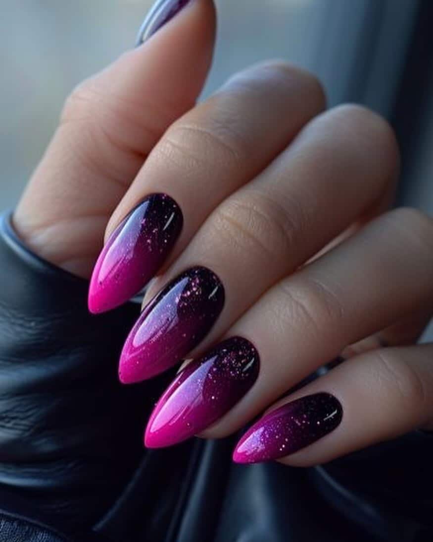 15. Magnetic Magenta Cat-Eye Squares - magenta nail ideas