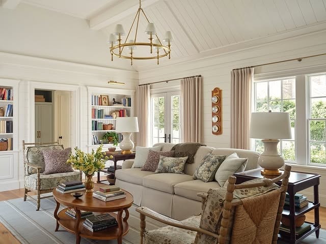 3. Relaxed Grey Living Room with Soft Gold Detailing - grey and gold living room ideas