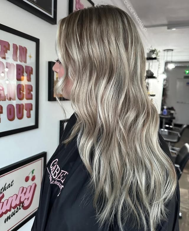5. Classic Blonde Waves with Cool Beige Lowlights - Blonde Hair with Lowlights