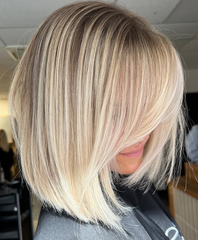 19. Tousled Blonde Bob with Cool Lowlights - Blonde Hair with Lowlights